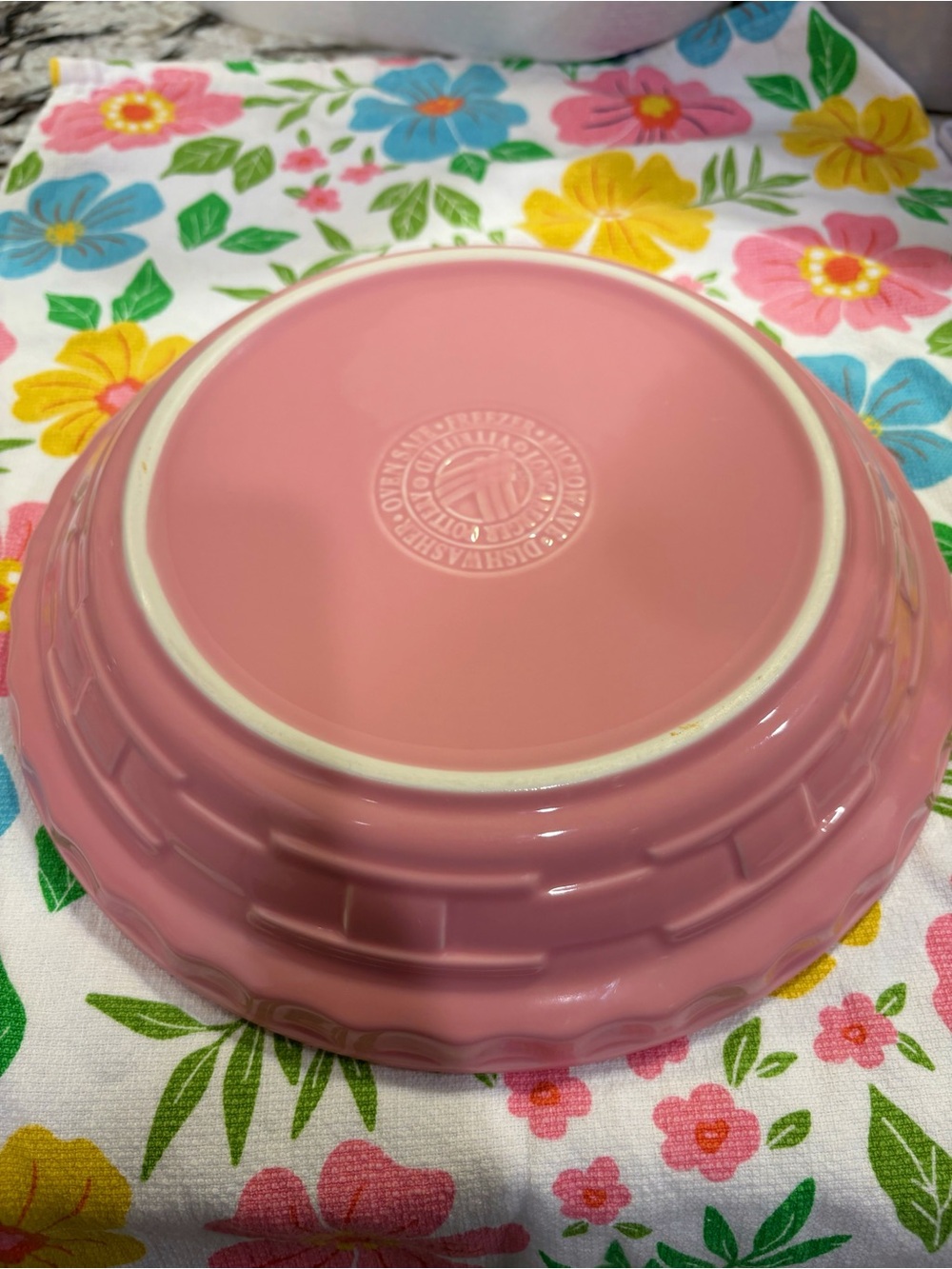 Longaberger Pink Ceramic Pie Dish🩷